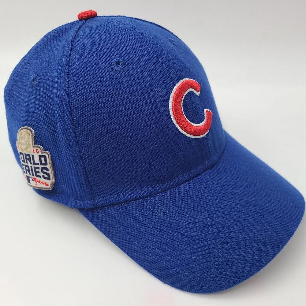 Chicago Cubs Hat Fitted M-L New Era 39Thirty Blue MLB 2016 World Series‎ Patch